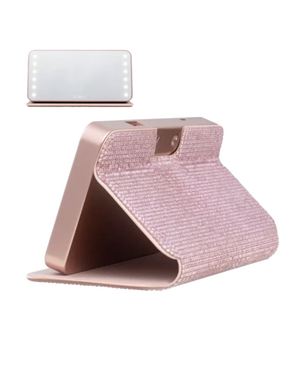 RIKI Powerful LED-lighted Mirror + Power Bank in One – Rose Gold, Limited Ed NIB